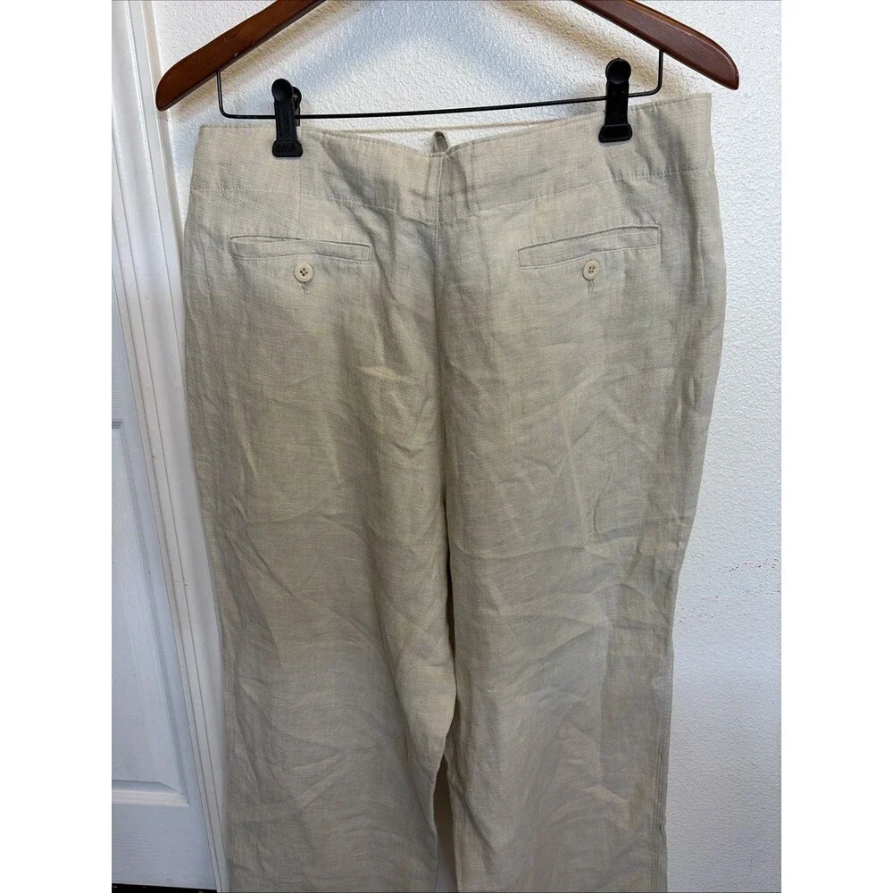 Island Company Mens Beachcomber Linen Pants Size Large Tan Beige Casual